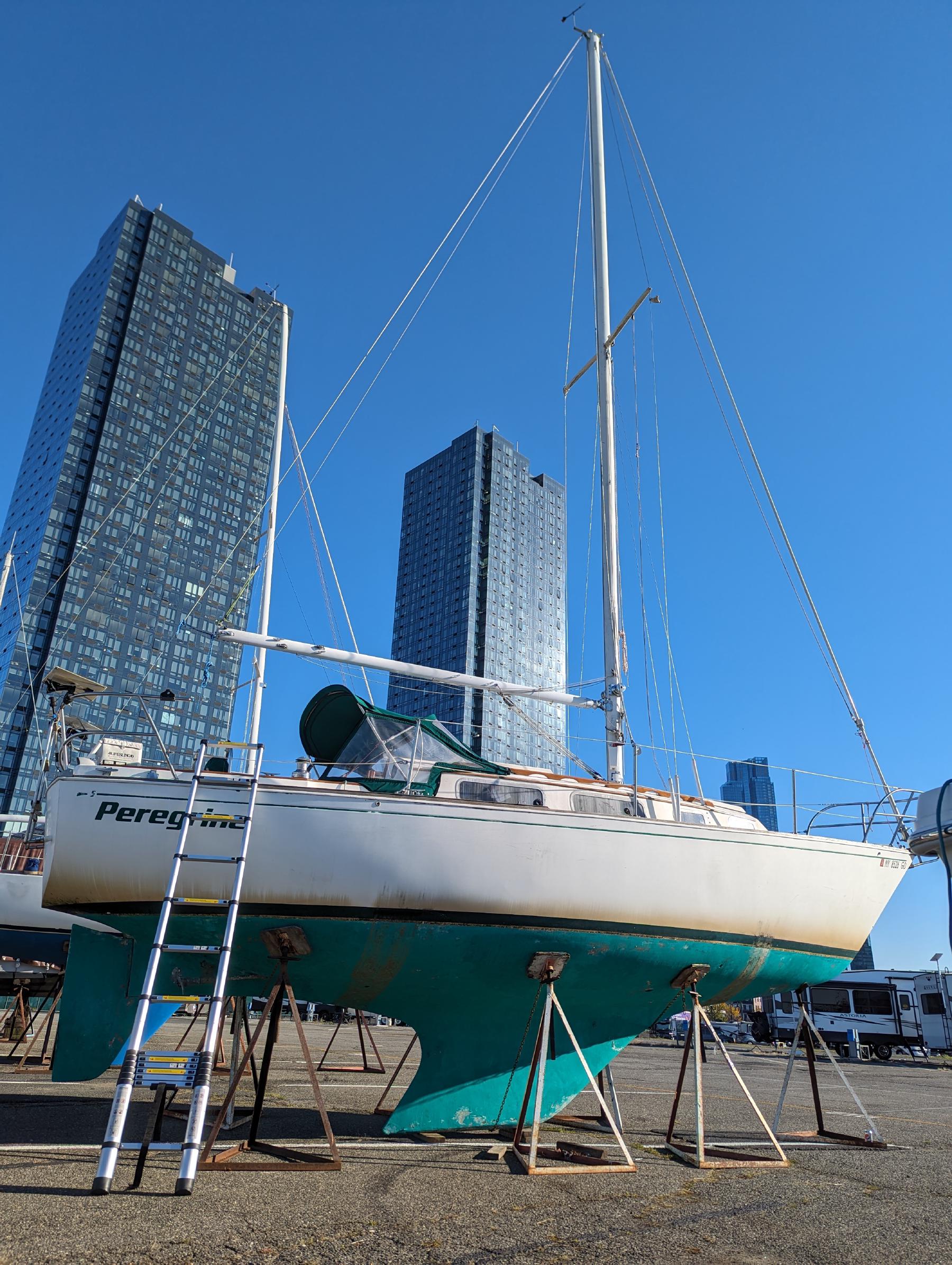 On the hard at Liberty Harbor Marina